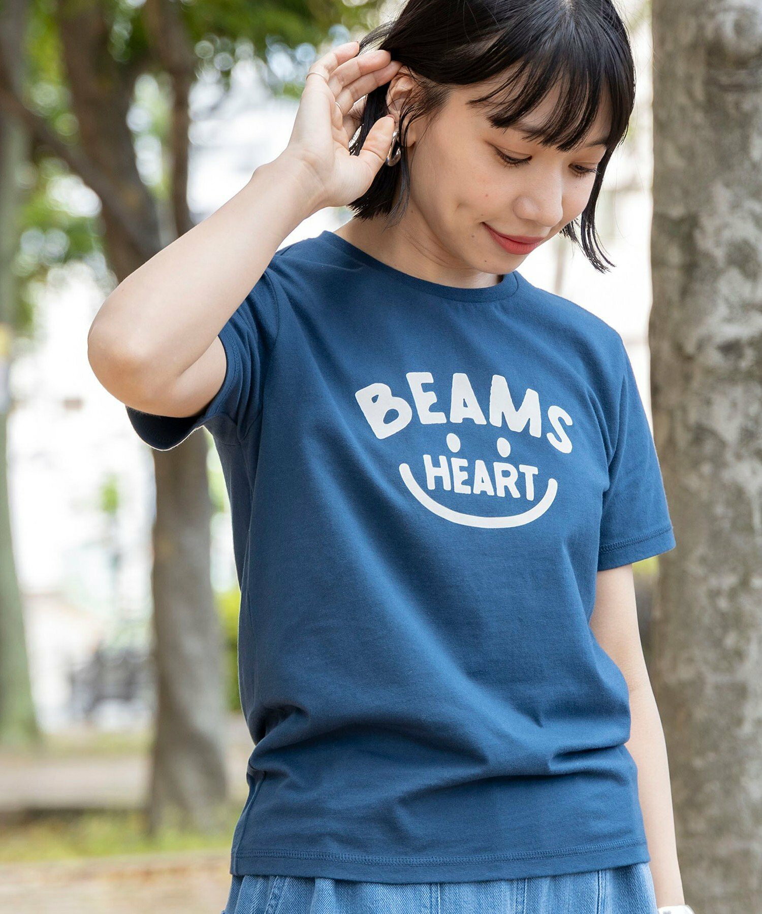 BEAMS HEART / スマイル ロゴTシャツ＜WOMEN＞ 24SS イージーケア
